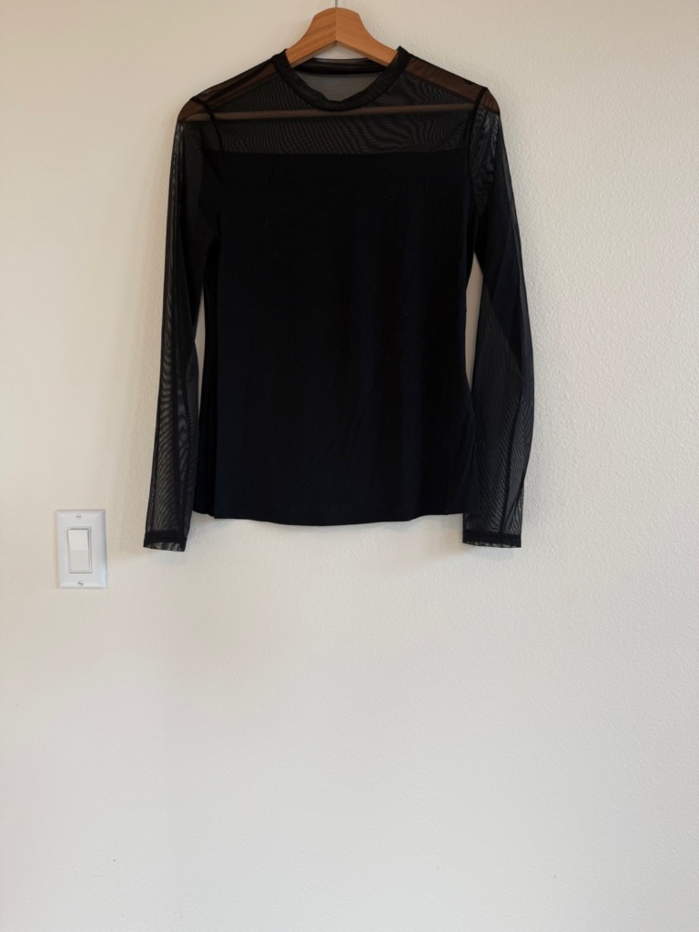 Mixed Media Mesh Mockneck Top